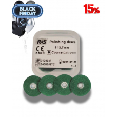 Диски полірувальні Polish Discs Refill coarse  (R&S), грубі, темно-зелені, 15 шт./пак.